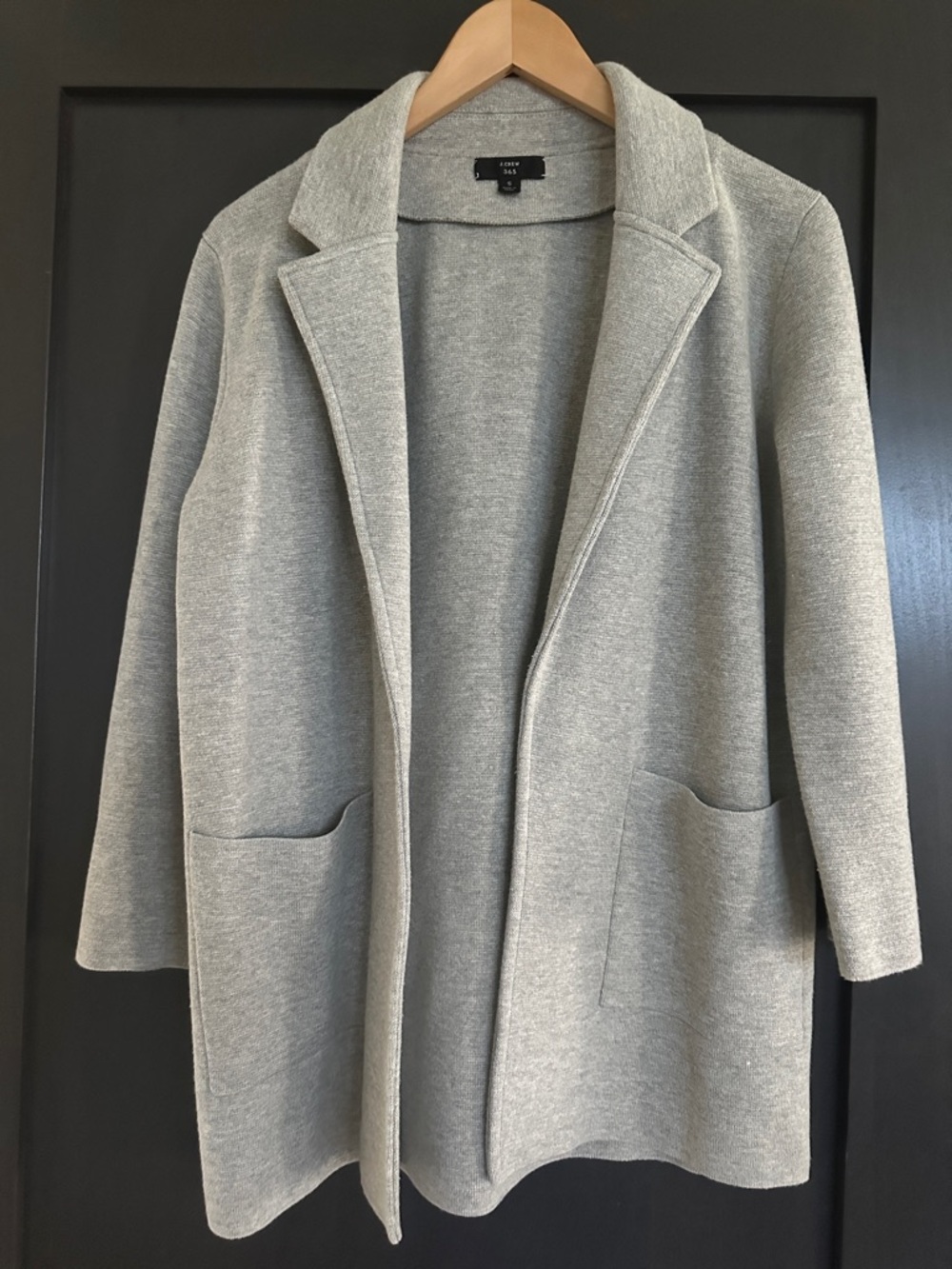 JCREW Open Front Gray Knit Blazer Cardigan